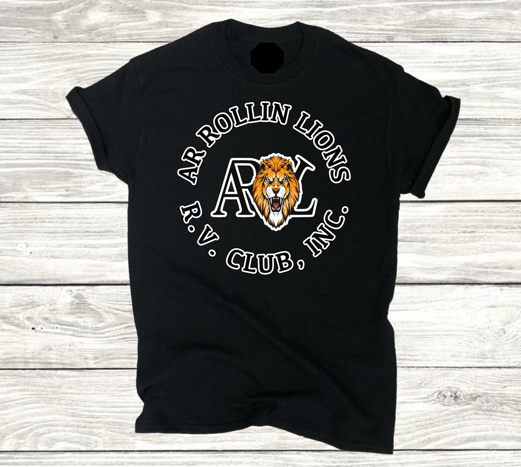AR Rollin Lions circle t-shirt- white outline