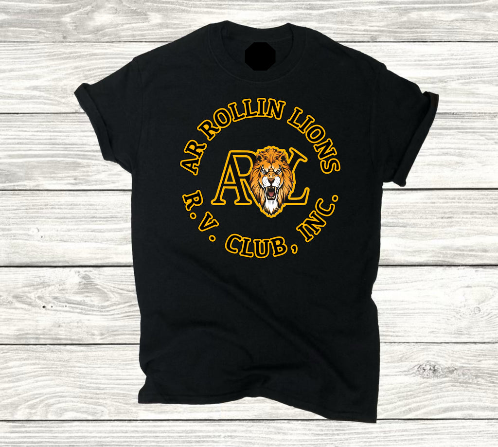 AR Rollin Lions circle t-shirt- gold outline