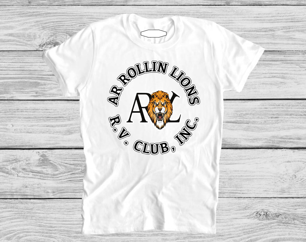 AR Rollin Lions circle t-shirt- white outline