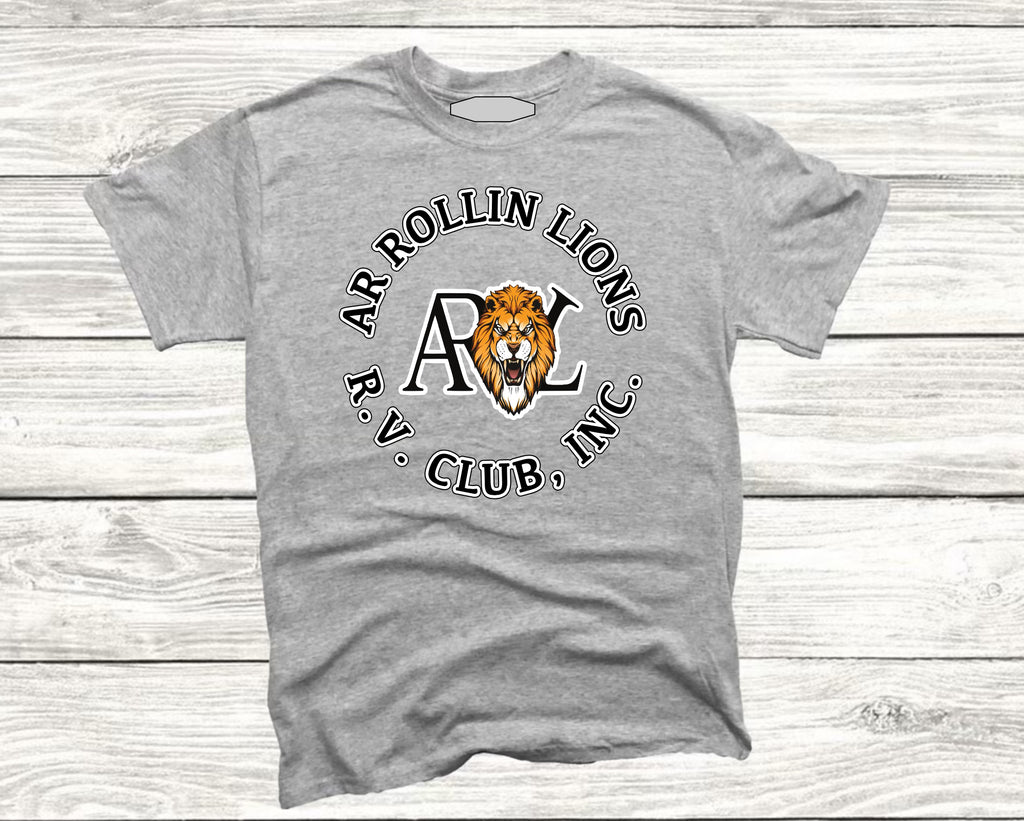 AR Rollin Lions circle t-shirt- white outline