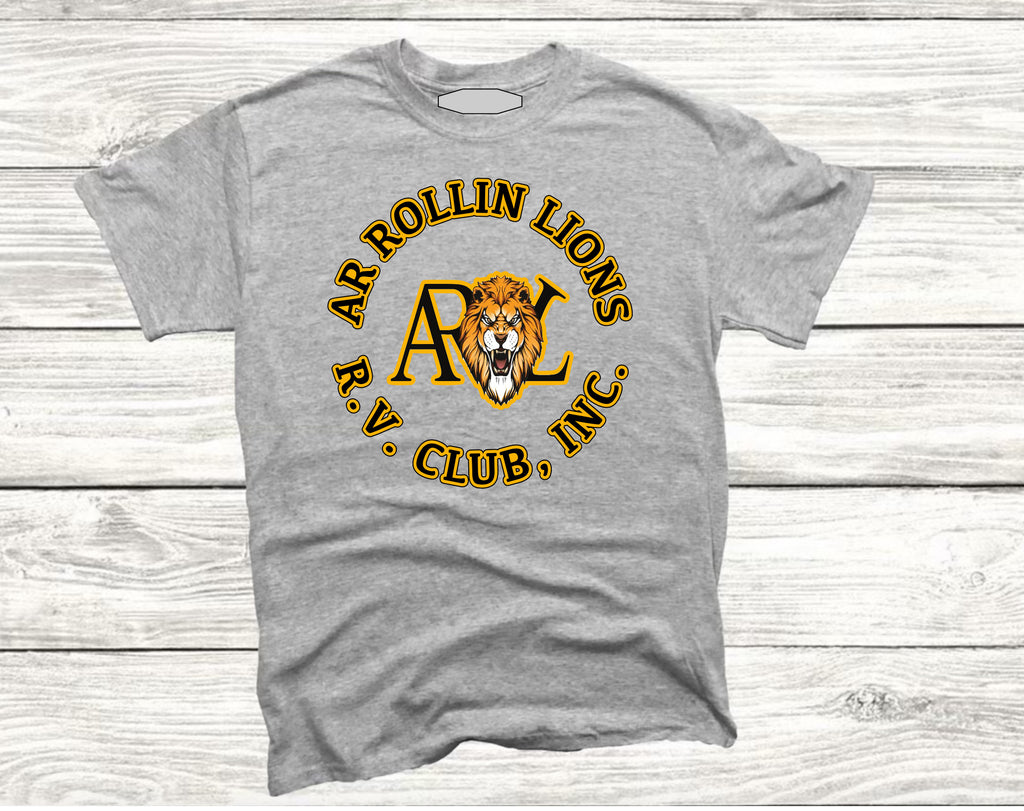 AR Rollin Lions circle t-shirt- gold outline