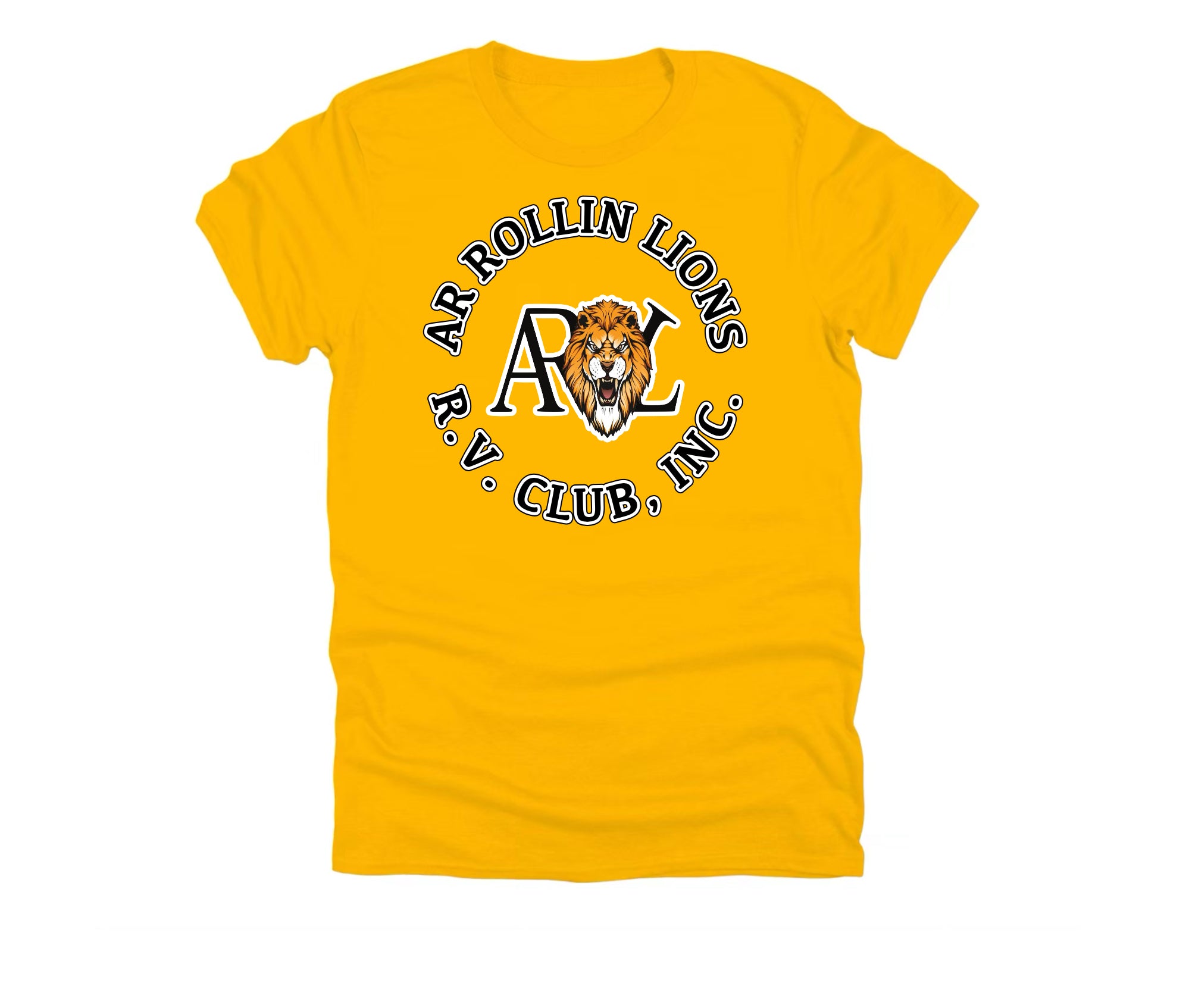 AR Rollin Lions circle t-shirt- white outline