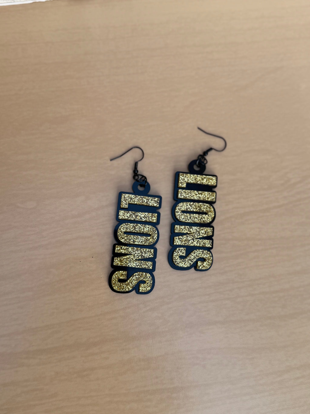 Glittered LIONS earrings