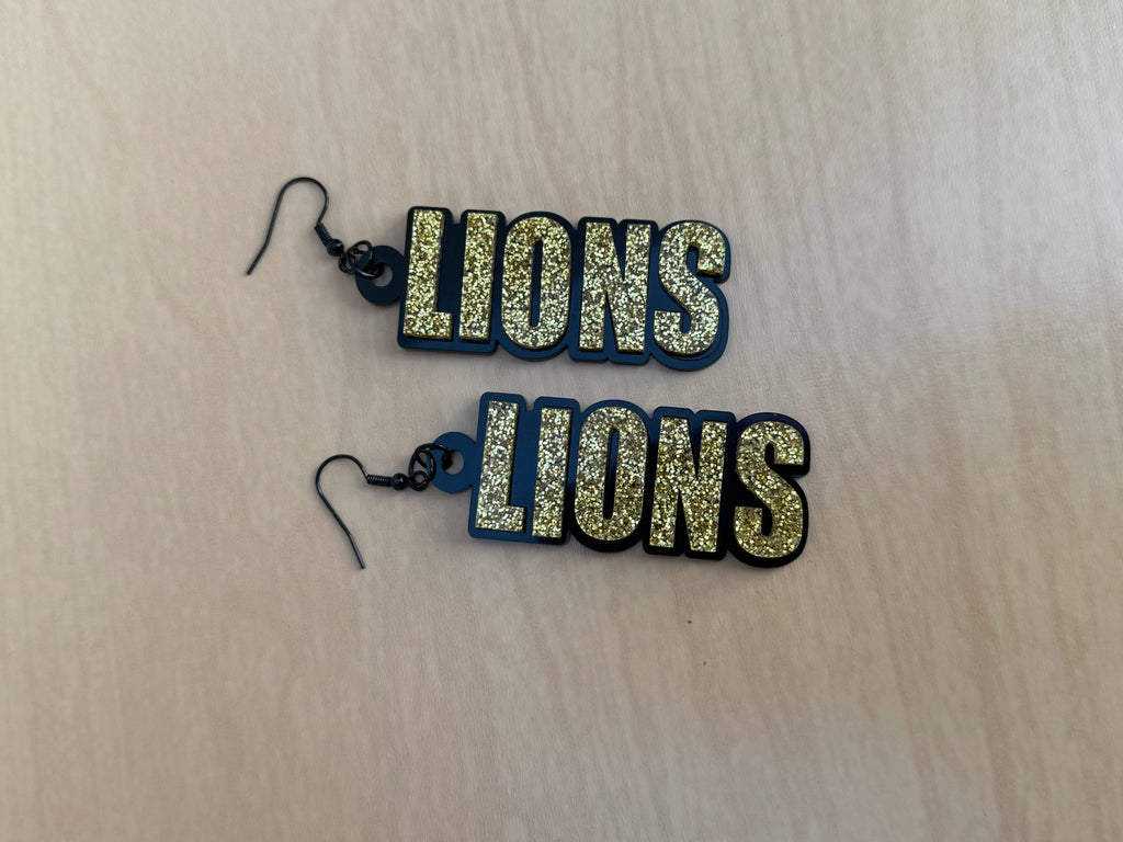 Glittered LIONS earrings