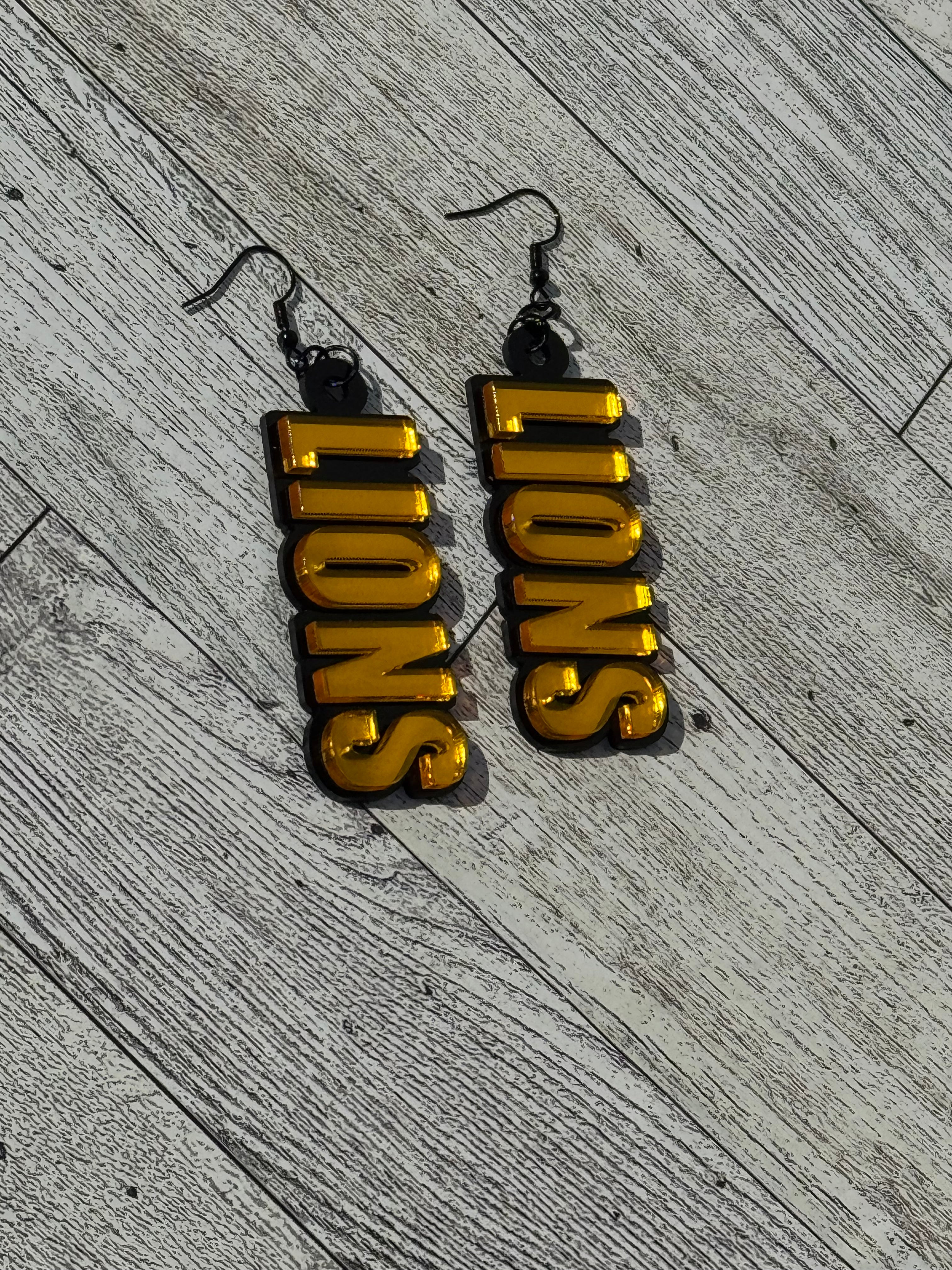 Mirrored Gold LIONS earrings
