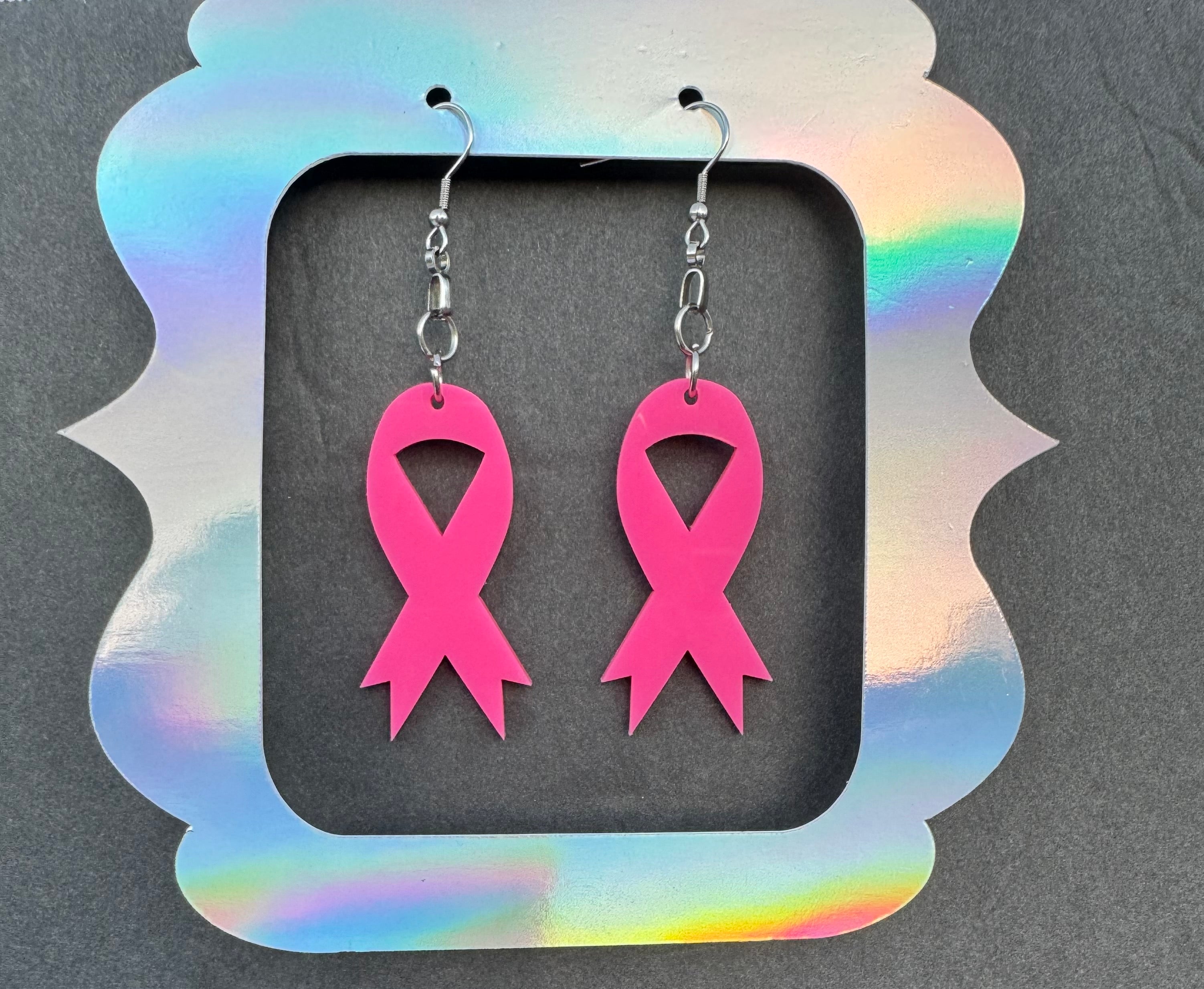Pink Breast Cancer Awareness Earrings