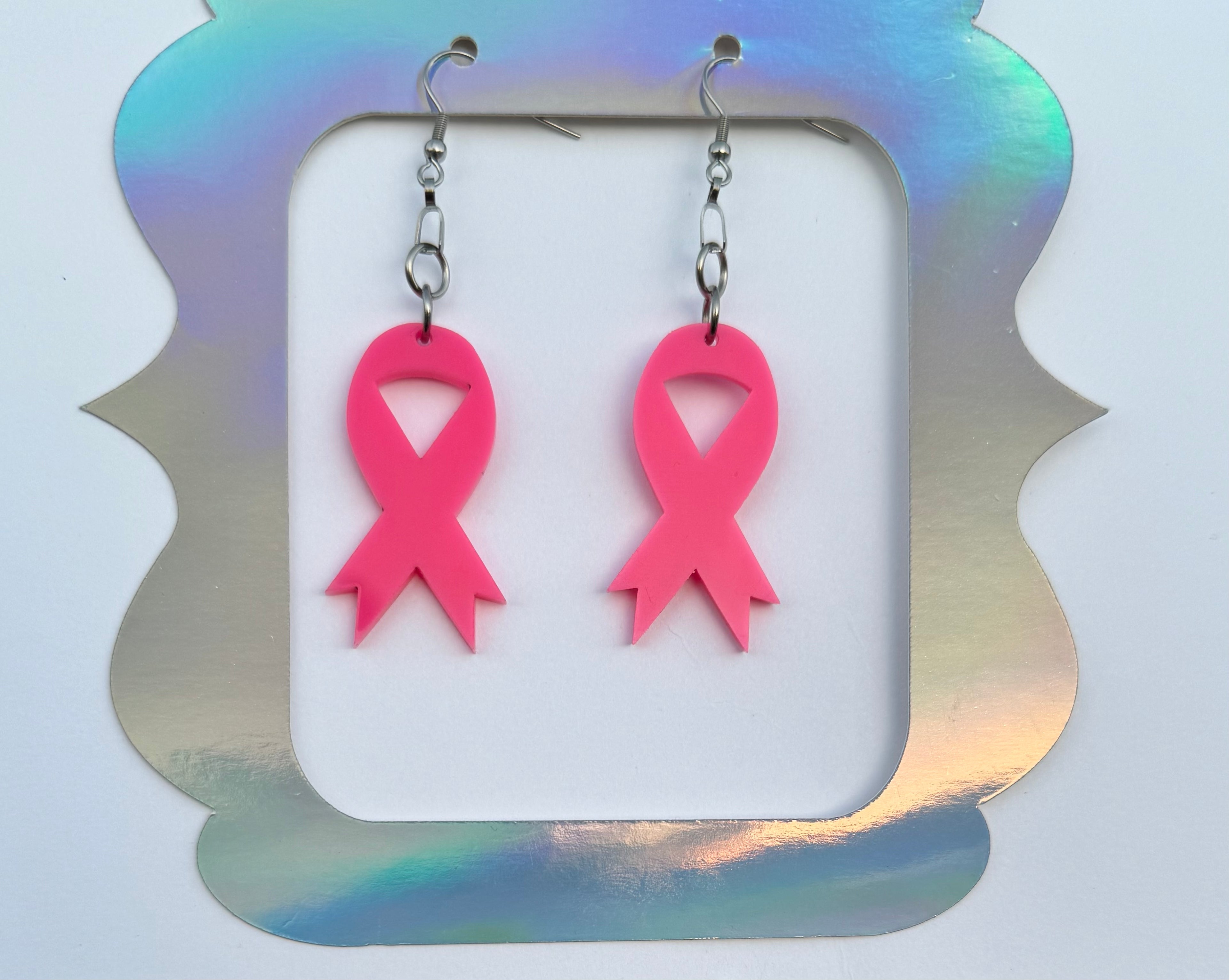Pink Breast Cancer Awareness Earrings
