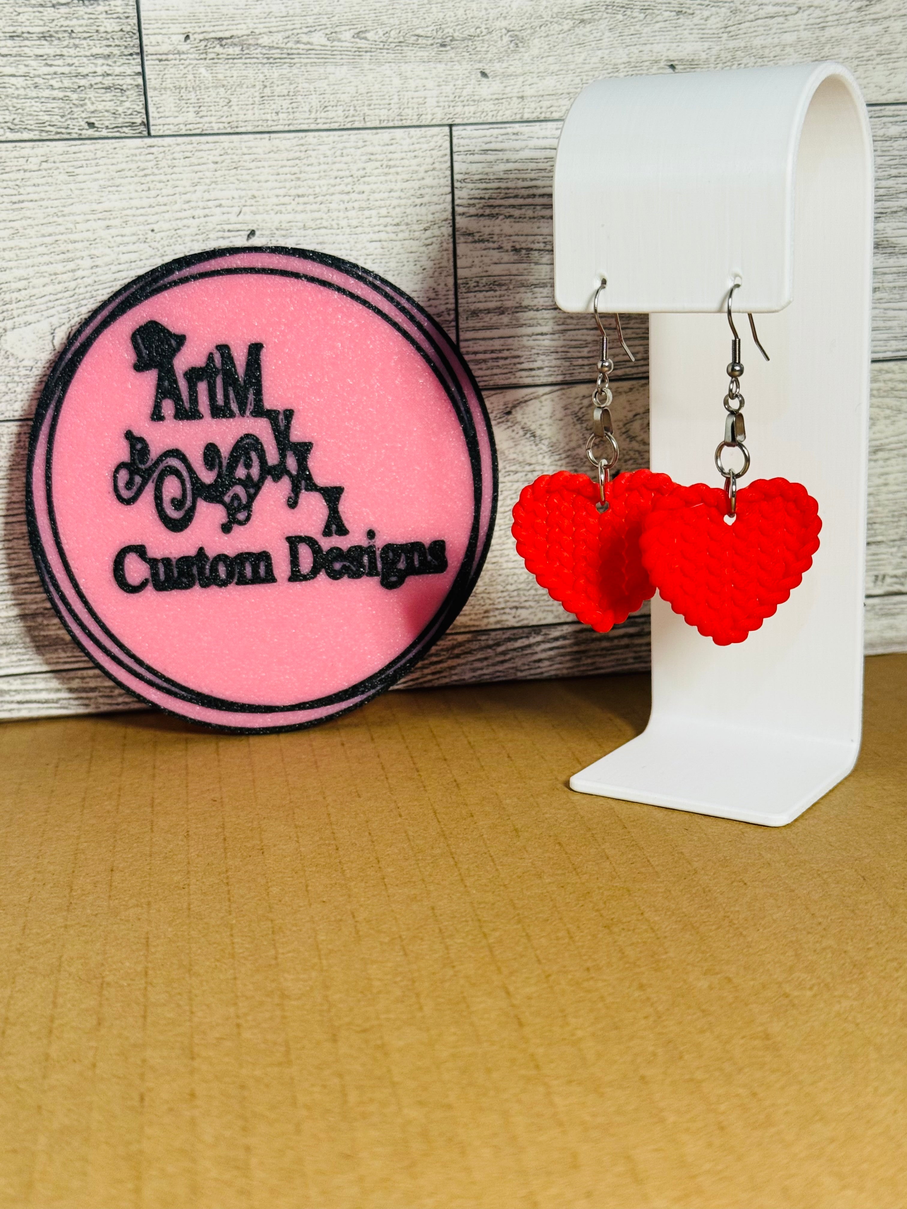 Heart woven earrings